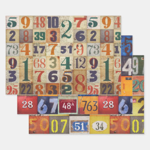 Numbers for furniture decoupage or collage paper