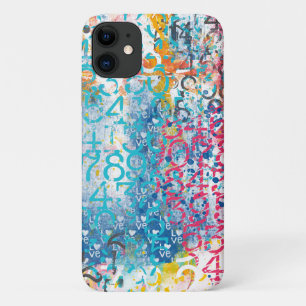 Numbers Hearts Love Graffiti Collage Case-Mate iPhone Case