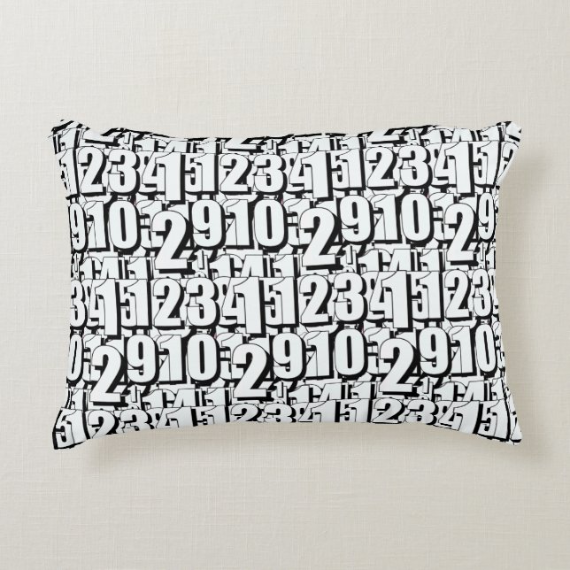 Numbers Kids Black White        Decorative Cushion (Front)