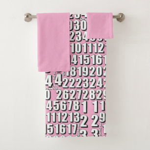 Numbers Kids Pink    Bath Towel Set