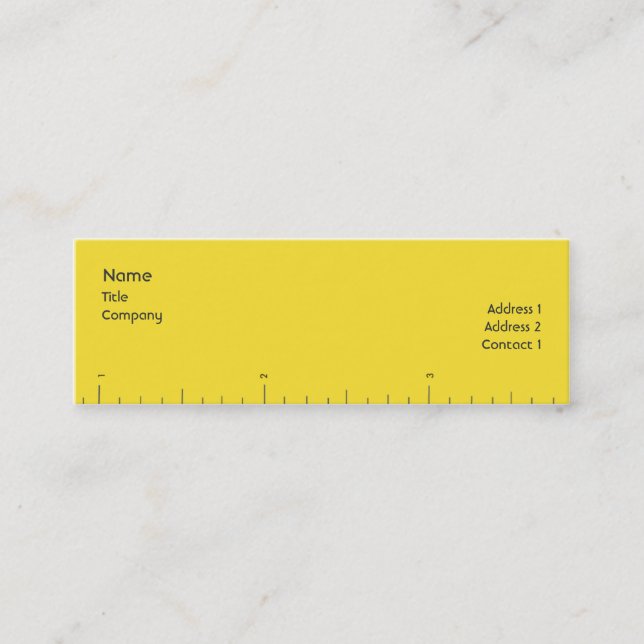 Numbers - Skinny Mini Business Card (Front)