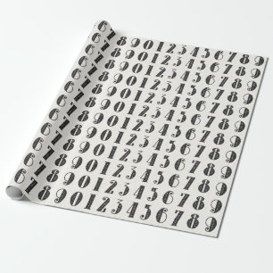 Numbers Typography Art Gift Wrap