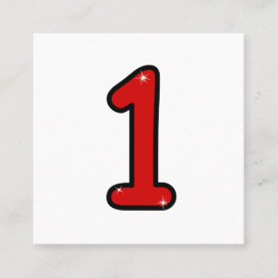 Numeral 1, one, 1 year, number 1, number one square business card