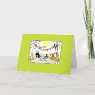 Numeral 2 Candle Animals Birthday Card
