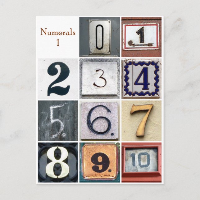 Numerals 1 postcard (Front)