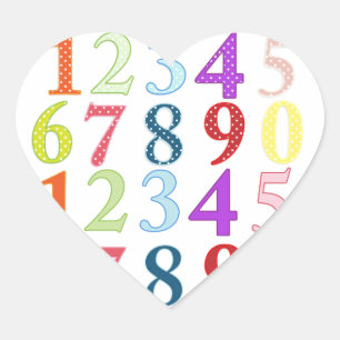 Numerals Heart Sticker
