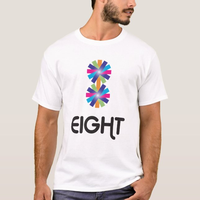 Numeric 8 colourful, vibrant and bold design T-Shirt (Front)