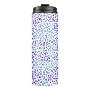 Numeric Pattern 02.BW.2tones.blue.b LGrey BG Thermal Tumbler