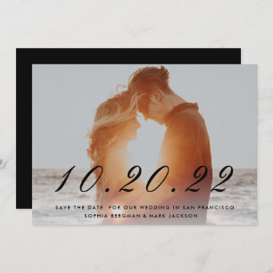 Numeric Photo Wedding Save the Date Invitation