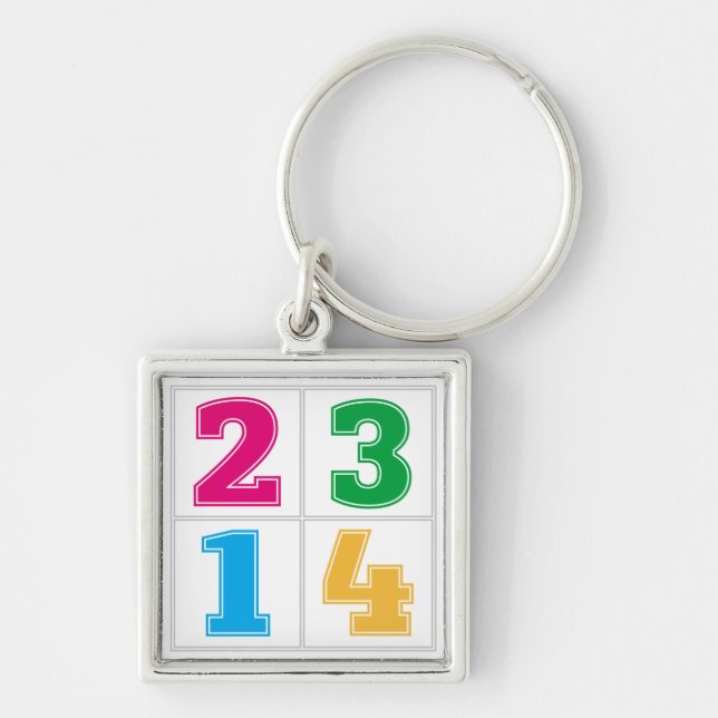Numerical serie 1234 key ring (Front)