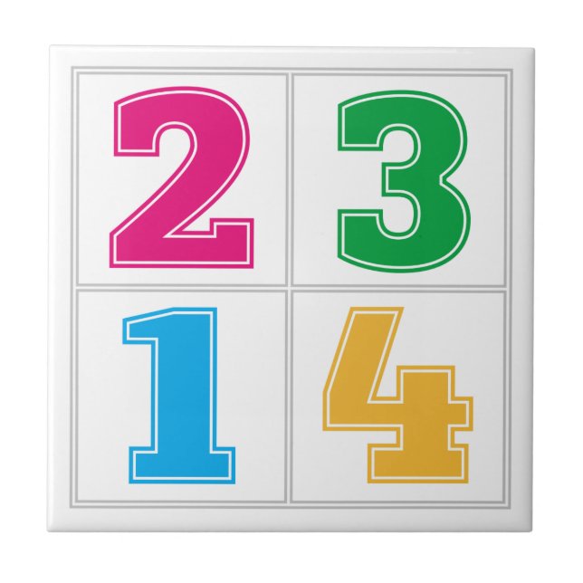 Numerical serie 1234 tile (Front)