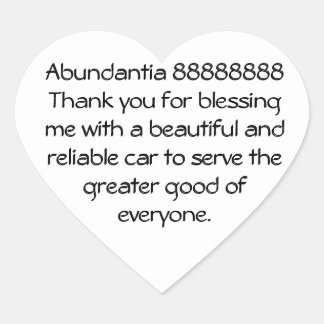 Numerology and Angelic Statement of Gratitude Heart Sticker