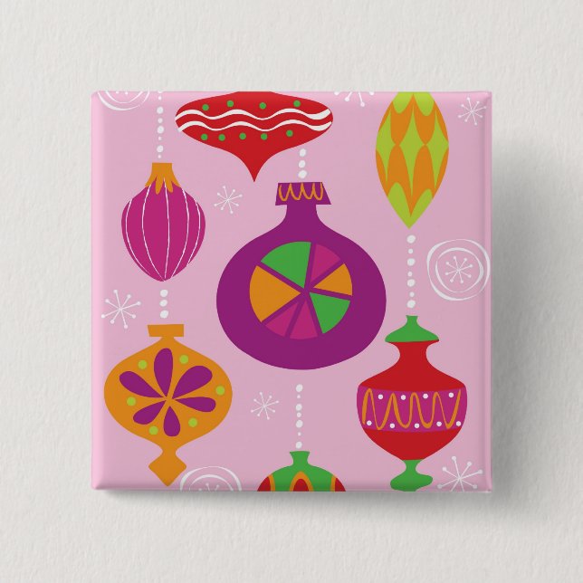 Numerous Christmas decoration illustrated in diffe 15 Cm Square Badge (Front)