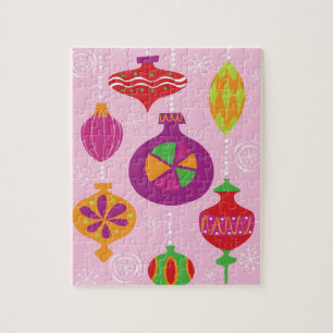 Numerous Christmas decoration illustrated in diffe Jigsaw Puzzle