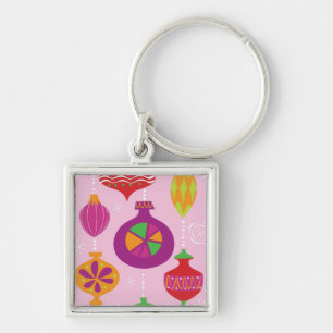 Numerous Christmas decoration illustrated in diffe Key Ring