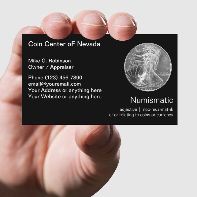 Numismatic Coin Collecting Dealer Business Card (Creator Uploaded)