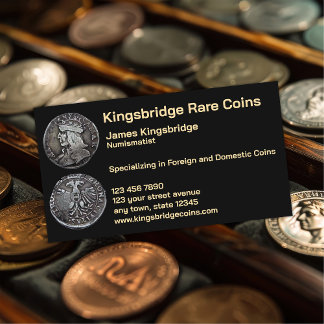 Numismatist Coin Shop  Business Card