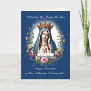 Nun 30th Anniversary of Religious Profession Mary Card