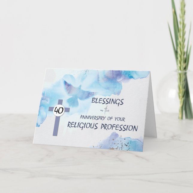 Nun 40th Anniversary of Religious Profession  Card (Front)