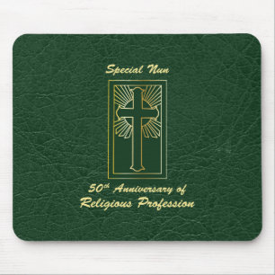 Nun 50th Anniversary of Religious Profession Green Mouse Pad