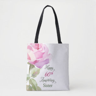 Nun 60th Anniversary Catholic Jubilee Pink Rose Tote Bag