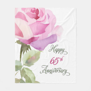 Nun 65th Anniversary Pink Rose Fleece Blanket