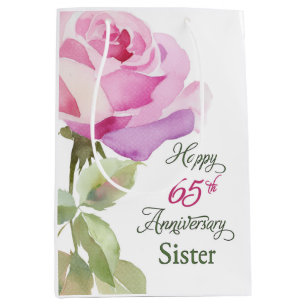 Nun 65th Anniversary Sister Jubilee Pink Rose Medium Gift Bag