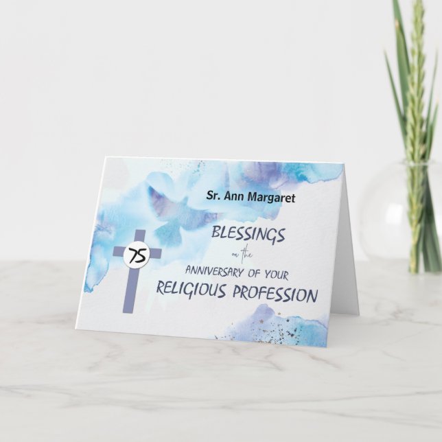 Nun 75th Anniversary of Religious Profession  Card (Front)