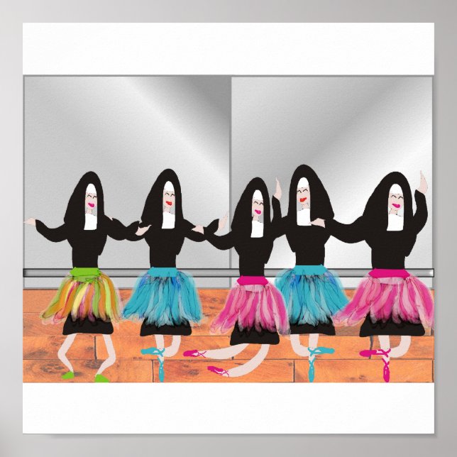 Nun Ballerinas Art Poster (Front)