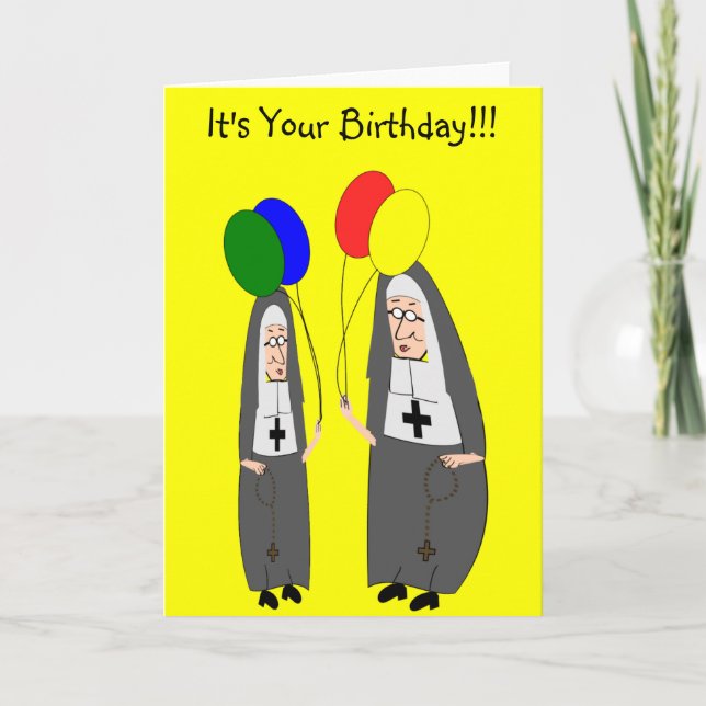 Nun Birthday Gifts Card (Front)