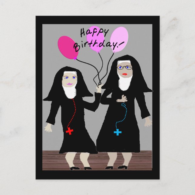 Nun Birthday Gifts "Happy Birthday Sister" Postcard (Front)