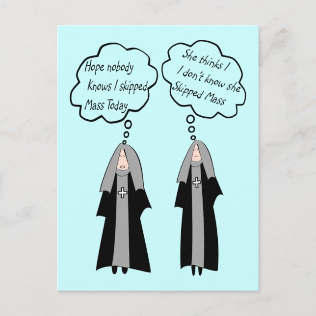 Nun Cards "Things Nuns Think About" Funny (Front)