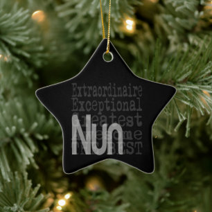 Nun Extraordinaire Ceramic Tree Decoration