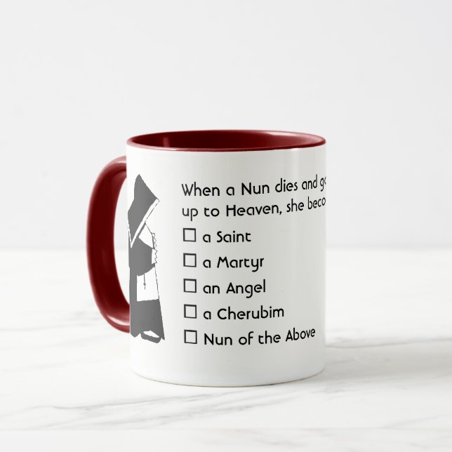 Nun Fun - clean humor, Nun Heaven Joke Mug (Front Left)