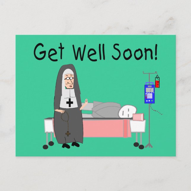 Nun "Get Well Soon"  Card (Front)