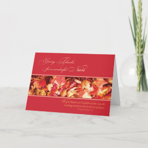Nun Thanksgiving Leaves, Religious Holiday Card