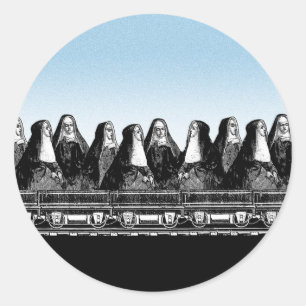 Nun Train Classic Round Sticker