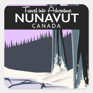 Nunavut Canada Travel poster Square Sticker