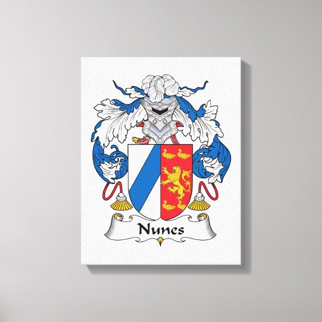 Nunes Family Crest Canvas Print (Front)
