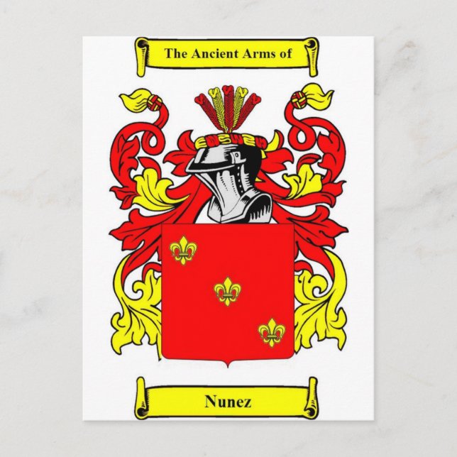 Nunez Coat of Arms Postcard (Front)