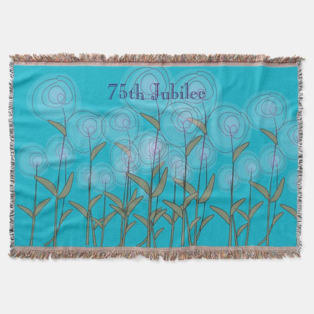 Nuns 75th Diamond Jubilee Woven Blanket Floral (Front)