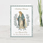 Nuns Birthday Blessings Celebration Virgin Mary Ca Card<br><div class="desc">This is a beautiful traditional Catholic customised image of Blessed Virgin Mary,  Our Lady of Grace overlaid on a wreath.  All text and fonts may be modified.</div>