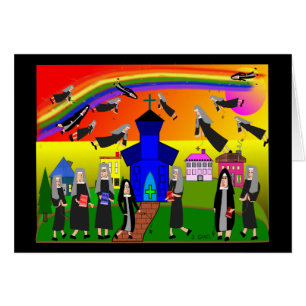Nuns "Flying Nuns" Whimsical Art