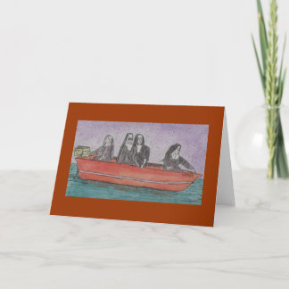 nuns in a boat card