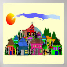 "Nuns of the Village"  Catholic Nun Art Gifts