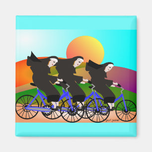 Nuns on Bicycles Art Gifts Magnet