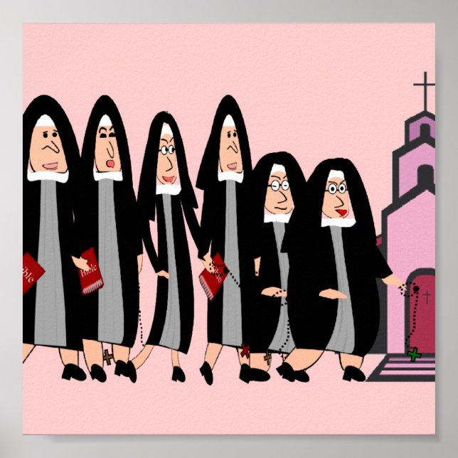 Nuns Poster "Heading To Church" (Front)