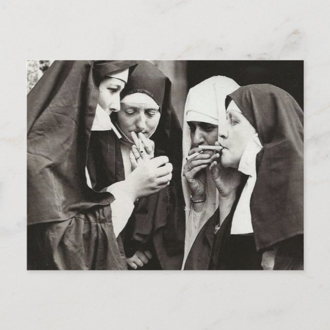 Nuns Smoking Postcard (Front)