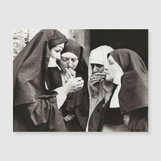 Nuns Smoking Vintage Photo (Front)