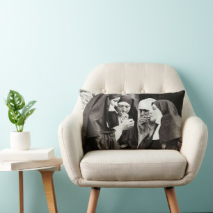 Nuns Smoking Vintage Photo Lumbar Cushion